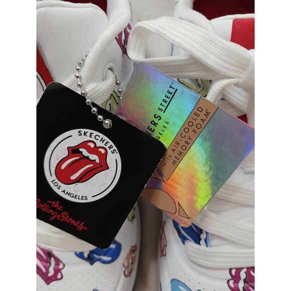 Skechers X ROLLING STONES Uno Sneakers Sz 9 White Multicolor TONGUE Say It Loud - Picture 2 of 16